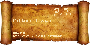 Pittner Tivadar névjegykártya